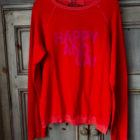 Freecity Happy & Gay Raglan Sweatshirt Size XL - Picture 4 of 8